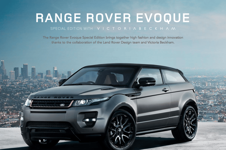 Range Rover Evoque website preview